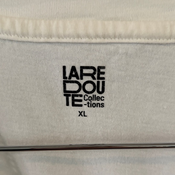 Laredoute Lace-Trimmed Cream V-Neck T Shirt Size XL - Picture 3 of 5